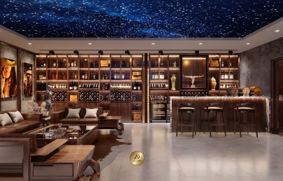 [Báo Giá] 18 Mẫu tủ rượu gỗ óc chó | Cao cấp | Phòng khách